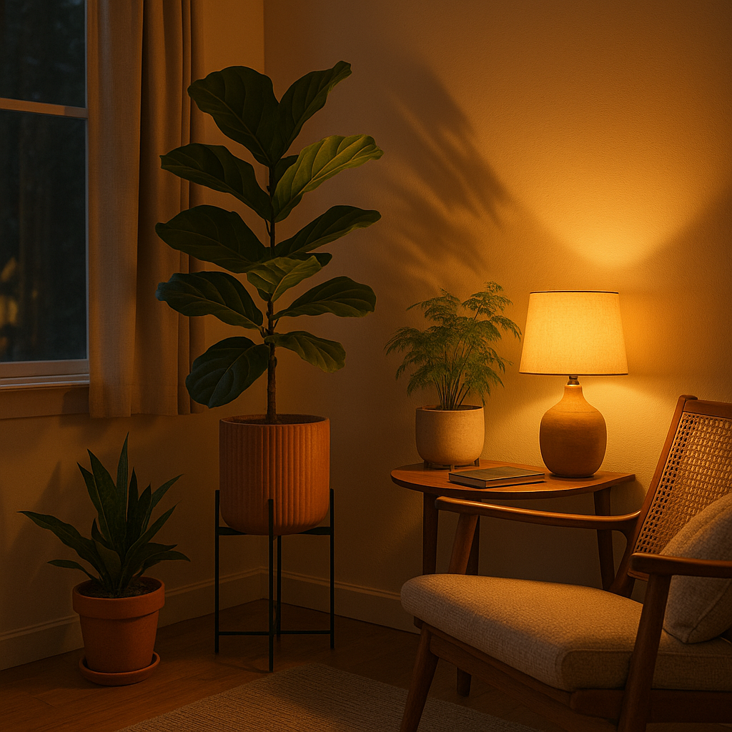 “Evenings in Bloom — Unwinding with Warm Light and Nature by Vibe Vanity”