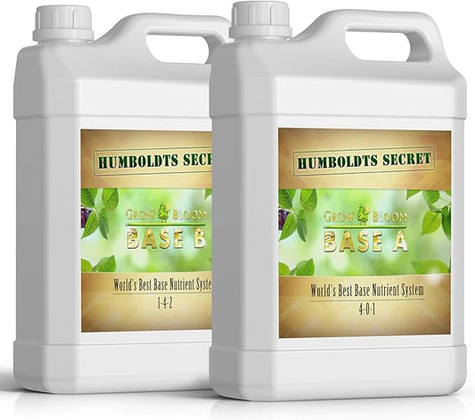 Humboldts Secret Base A & B Bundle – World's Best Base Nutrient System – Liquid Nutrient/Fertilizer for Outdoor & Indoor Plants – Supports Vegetative and Flowering Stages of Plants – (2.5 Gallon Set)