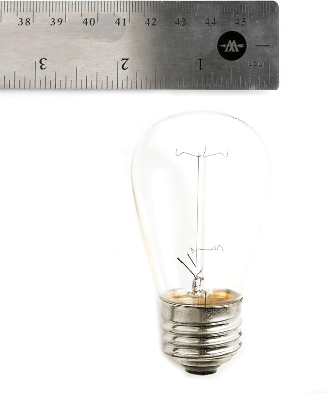 Hometown Evolution, Inc. 100' E26 Commercial Edison Bulb Outdoor String Lights (100 Foot 50 Socket, S14 Lantern Edison 11 Watt Light Bulbs)