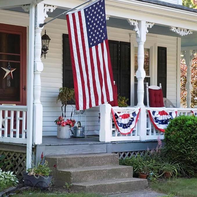 Homissor Folded 3x5 American Flag 420D Nylon Heavy Duty Outdoor Triangle Box Package USA US Flags Embroidered Stars Long Lasting for All Weather High Winds