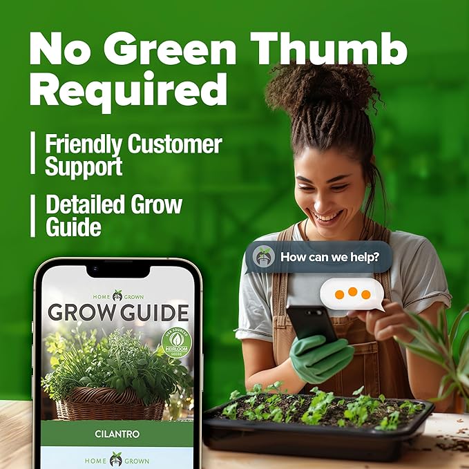 HOME GROWN ๐จ๐ฆ๐ ๐ฃ๐ฅ๐๐ ๐๐จ๐  1000+ Cilantro Seeds for Planting Indoors or Outdoors - Non-GMO Heirloom Herbs, Coriander Plant Seeds - Complete Your Herb Seeds Collection for Your Indoor Herb Garden