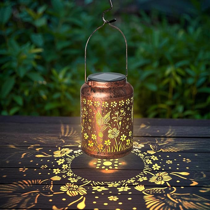 Hummingbird Lanterns Outdoor, Waterproof Hanging Lantern Garden Decor, Birthday Gifts for Women, Men, Mom, Mothers Day Gifts, Lights Outdoor Apply Patio, Yard, Lawn, Balcony