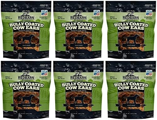Redbarn Pet Products Redbarn's Bully Coated Cow Ears for Dogs, All-Natural, Single-Ingredient Chews, 4.2 Ounce, Pack of 6