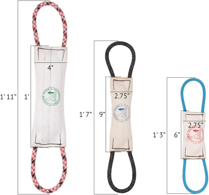 Rock-N-Rescue Hound Hose Firehose Dog Toy - Interactive Training Tug Rope from Durable Recycled Fire Hose. Indoor Outdoor Fetch Toy, Medium with Rescue Rope Handles