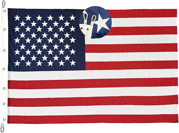 Homissor American Flag 20x38 Ft Large US Flags - Giant United State USA Flag Heavy Duty Outdoor Embroidered Stars for All Weather High Wind Sewn Stripes With Brass Grommets