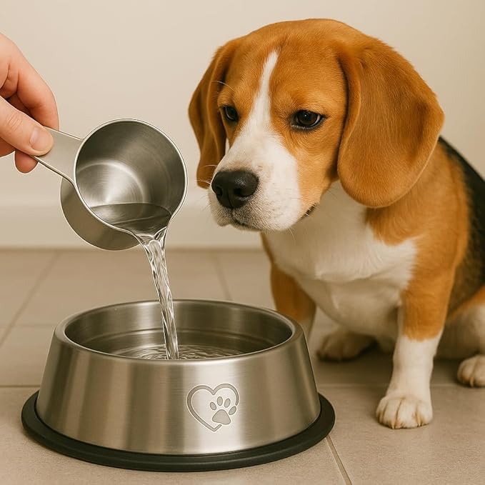 Color Up ½ Cup Pet Food Scoop – Stainless Steel Dog Food Scoop Cup (8 Tbsp) – Rust-Resistant, Heavy-Duty Measuring Scoop for Dogs, Cats, Birds & Rabbits – Perfect for Dry Food & Treats