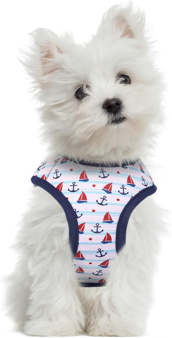 Mile High Life Step in Dog Harness for Small Dogs No Pull, Easy Get on Air Mesh Vest Harness, Adjustable Easy Closures Both Neck and Chest (White, M Chest 15.7"-23.2")