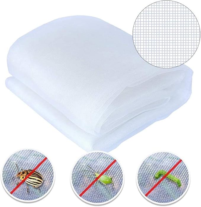 Agfabric Garden Netting 20'x50' Insect Pest Barrier Bird Netting for Garden Protection,Row Cover Mesh Netting for Vegetables Fruit Trees and Plants,White
