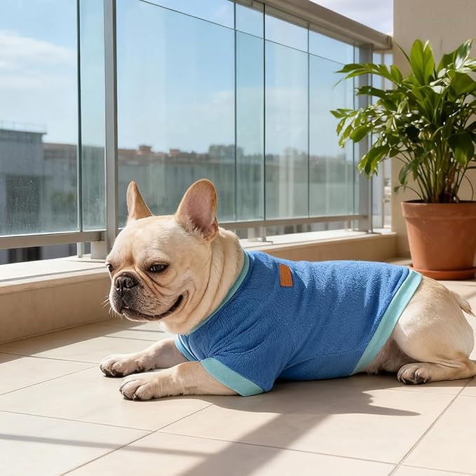 GreenJoy Classic Fleece Dog Sweater – Soft & Warm Stretchy Sweatshirt for Small Dogs & Cats, Cold-Weather Pullover for Everyday Wear (Dark Blue, X-Small)