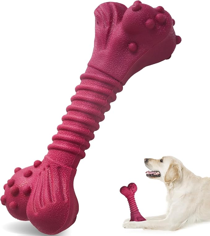 Dog Toys for Aggressive Chewers, Dog Toys for Medium Large Dogs, Natural Rubber Dog Chew Toys with Beef Flavor, Indestructible Chew Toys for Aggressive Chewers (Purple)