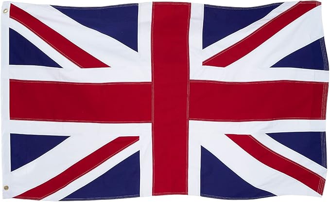 Homissor British Flag Cotton 3x5 Union Jack England Flags Embroidered Sewn Stripes United Kingdom UK Flag Heavy Duty Indoor