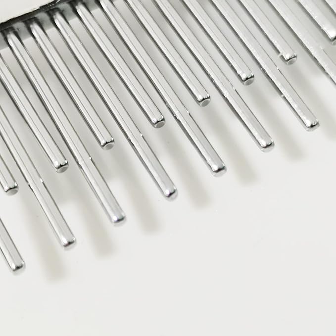 Long Hair Dog or Cat Comb Grooming with Short and Long Teeth Dematting Knots Tangles Remover Combs Detangler Tool Suitable for Dogs Cats Poodle HorseStainless Steel Pin