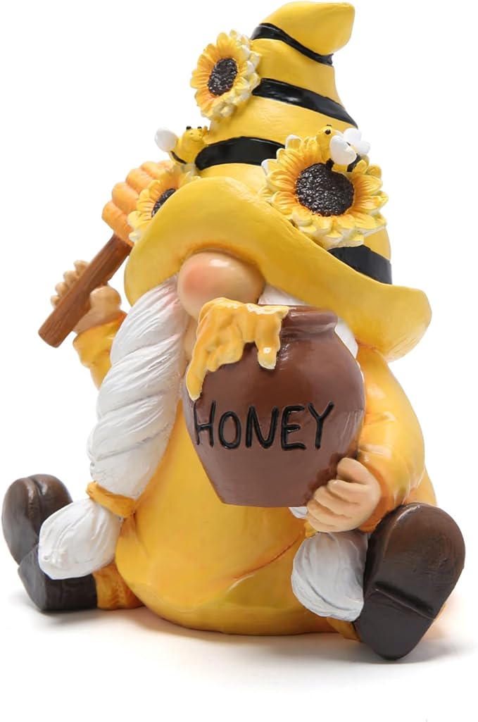 Hodao Bumble Bee Spring Gnome Decorations Honey Bee Gnomes Ornaments World Bee Day Decorations Gifts Summer Gnomes Figurines Honey Bee for Garden Decor Bee Birthday Gifts for Mom, Women, Grandma
