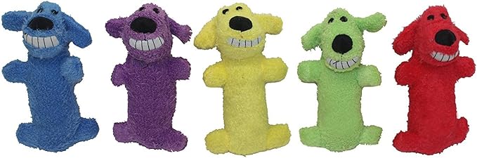 Multipet Loofa Dog 'The Original' Assorted Colors (Purple, Red, Green, and Blue) 6" Dog Toy
