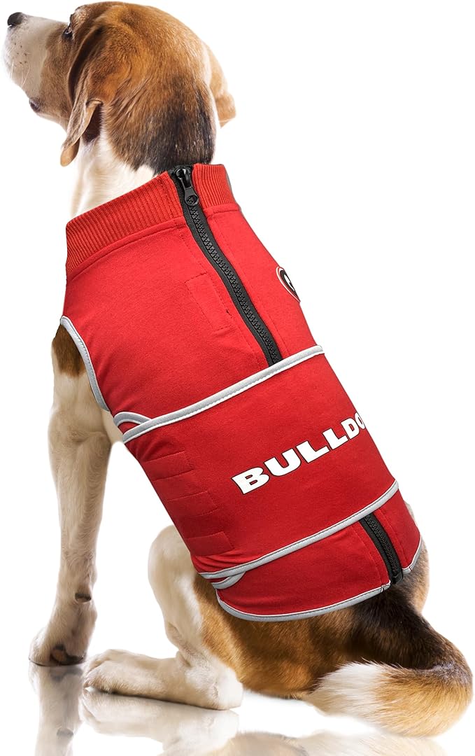 NCAA Georgia Bulldogs Dog Anxiety Calming Shirt Soothing Vest, for Dogs/Cats with Anxiety, Fears, Fireworks, Loud Noises, Dark, Lonely Keeps Dogs Calm & Feeling Safe, Relaxing Jacket, X-Small