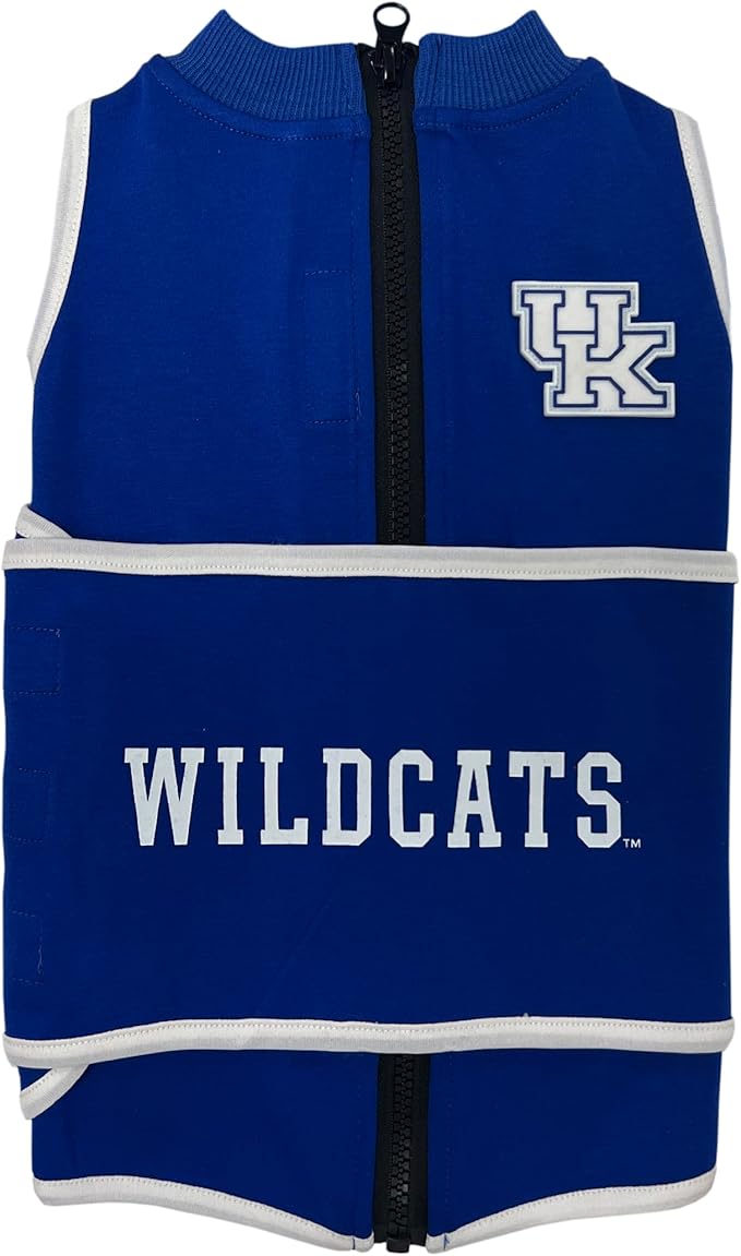 NCAA Kentucky Wildcats Dog Anxiety Shirt Calming Soothing Vest for Dogs Cats with Anxiety, Fears, Fireworks, Loud Noises, Dark, Lonely Keeps Dogs Calm & Feeling Safe, Relaxing Jacket, X-Small