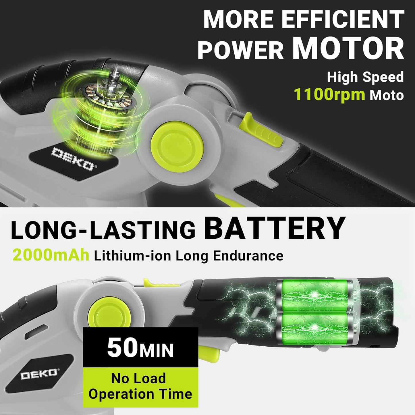 Hedge Trimmer Cordless Grass Shear: DEKOPRO 8V Electric Bush Trimmer Grass Cutter Trimmer, 2 in 1 Handheld Hedge Trimmers for Garden Lawn Hedge Yard, Lithium-Ion Battery and Type-C Cable Included