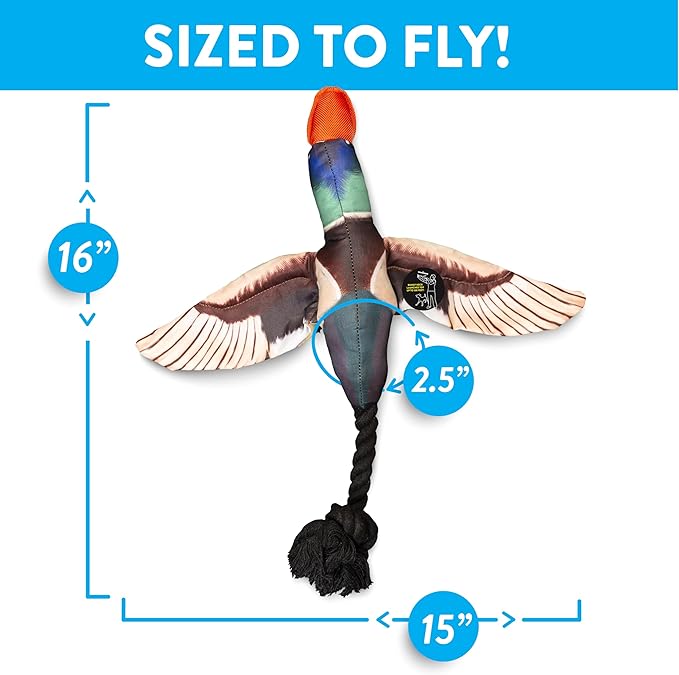 Spunky Pup Fly & Fetch Plush Dog Toy - Duck