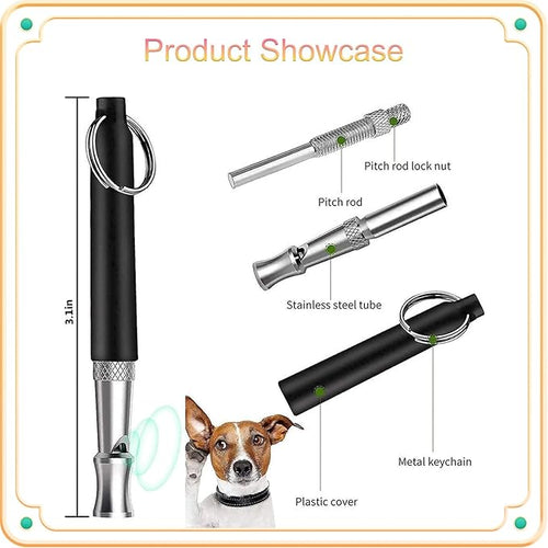 2 Pack Dog Whistle - Adjustable Ultrasonic Silent Dog Training Whistle for Effective Bark Control, Professional Recall and Training, Includes Lanyard