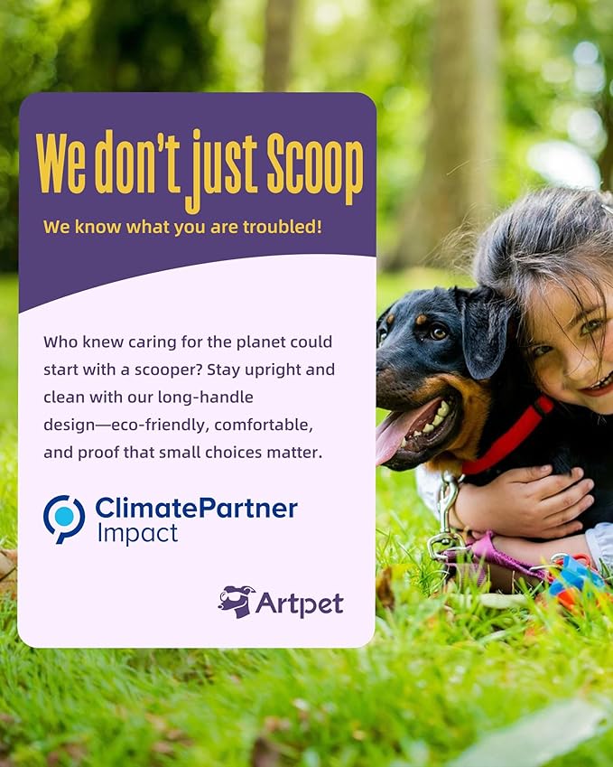 32” Pooper Scooper for Large Dogs Long Handle Pet Poop Scoop Heavy Duty Dog Poop Picker Upper for Yard Grass Gravel Dirt Sand