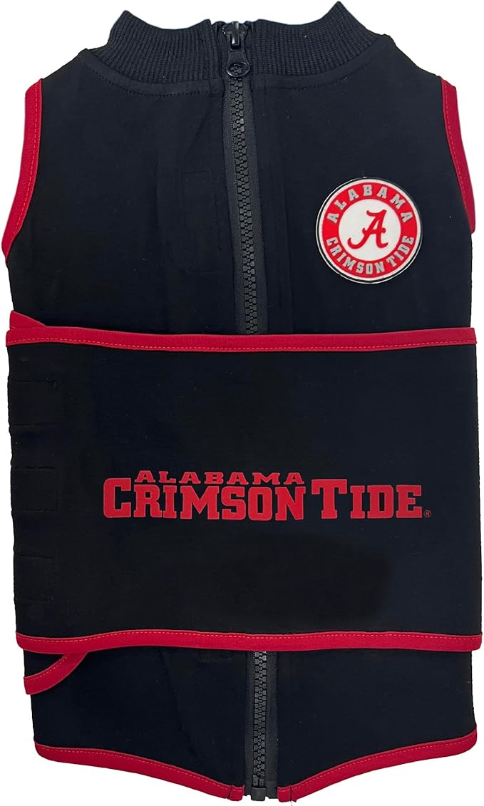 NCAA Alabama Crimson Tide Dog Anxiety Calming Shirt Soothing Vest, Dogs & Cats with Anxiety, Fears, Fireworks, Loud Noises, Dark, Lonely Keeps Dogs Calm & Feeling Safe, Relaxing Jacket, Large