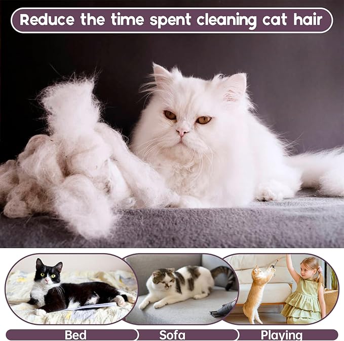 QBLEEV Cat Pajamas for Cats Only, Sticky Hair Cat Clothes, Cat Onesie for Cats After Surgery Female Male, Surgical Cat Recovery Suit Full Bodysuit, Long Sleeve Cat Shirts Outfits to Prevent Licking