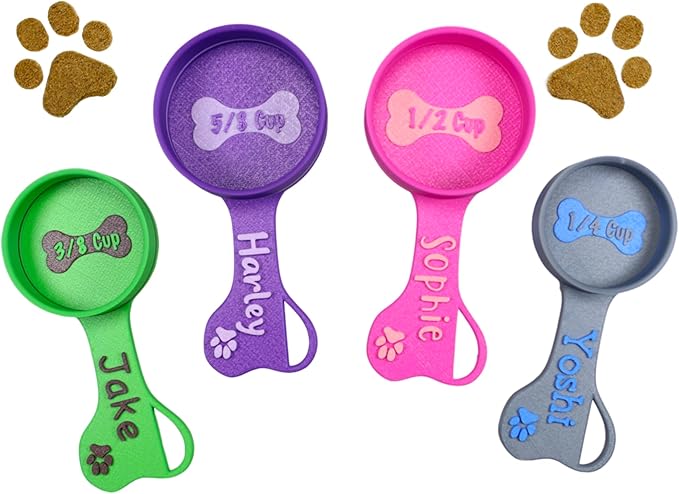 Personalized Dog Food Scoop Custom Scooper Pet Kibble Scoop Food Dispenser Dog Measuring Cup Custom Pet Accessories Gift Idea For Dog Lover (4oz - 1/2cup)