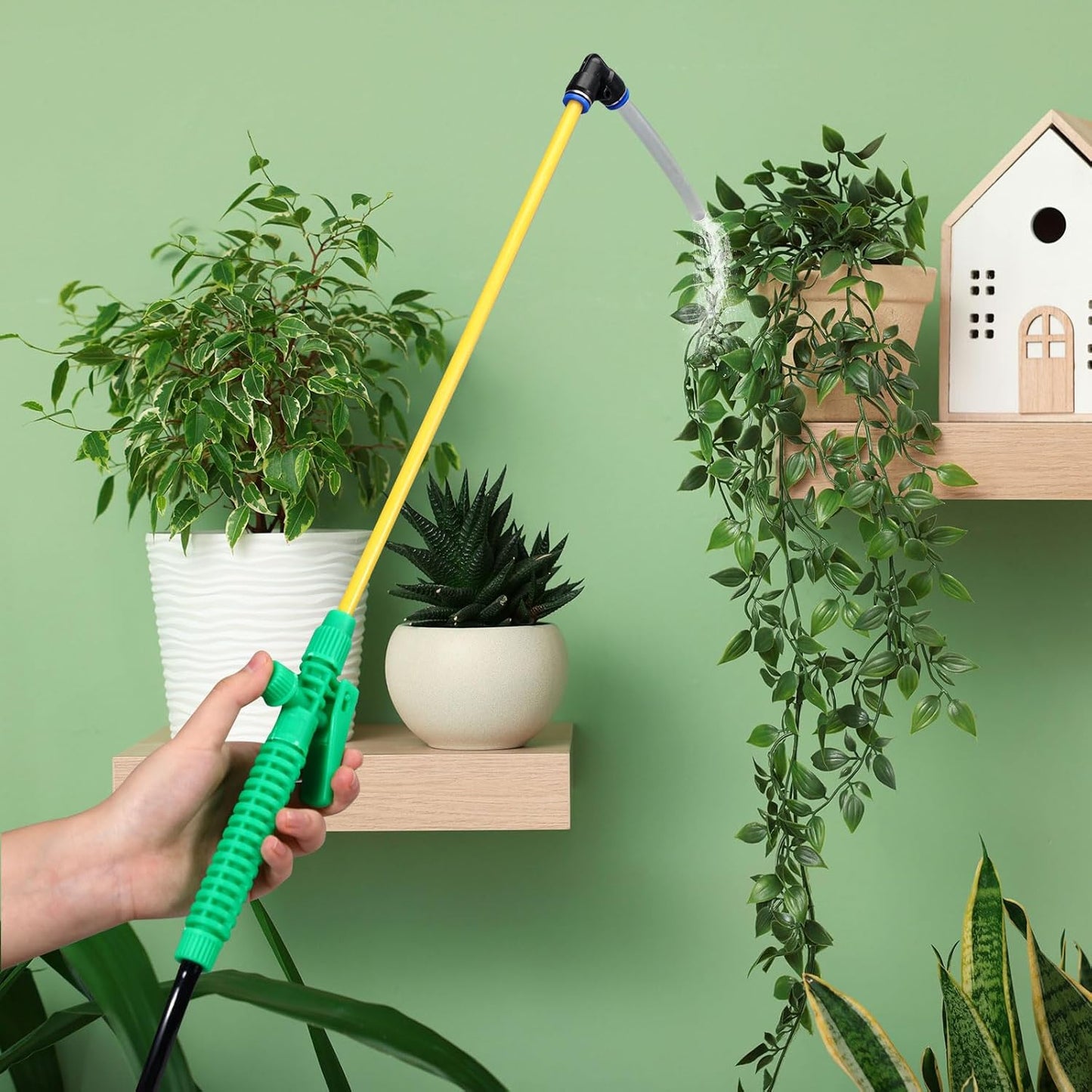 Honeydak 1. 3 Gallon 5l Watering Can Device for Watering Hanging Plant Basket Hard to Reach High Plant Waterer Sprayer Pump Pressured Sprayer for Indoor or Garden