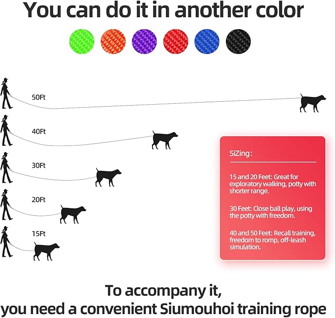 Dog/Puppy Obedience Recall Training Agility Lead - 15ft 20ft 30ft 40ft 50ft Training Leash - Great for Training, Play, Camping, or Backyard（Red，40 Feet）