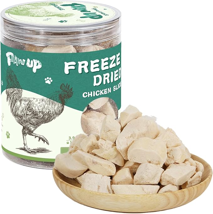 PAWUP Freeze Dried Cat Treats, Raw Chicken Food for Dogs Cats, Single Ingredient, High Protein Natural Healthy Topper, 3.8 oz