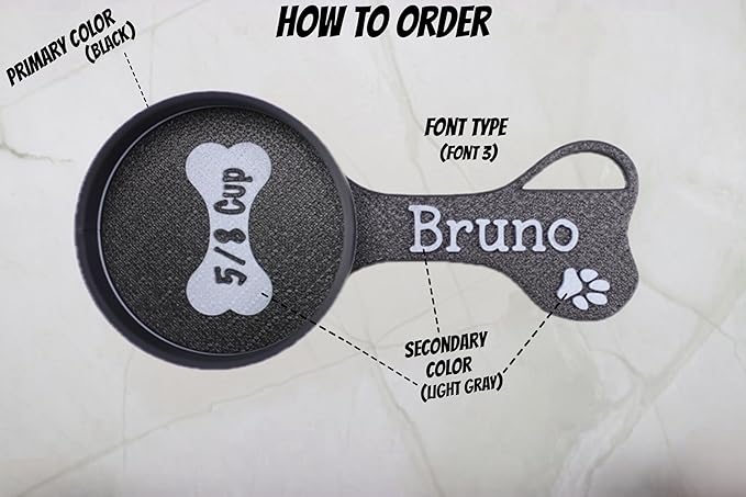 Personalized Dog Food Scoop Custom Scooper Pet Kibble Scoop Food Dispenser Dog Measuring Cup Custom Pet Accessories Gift Idea For Dog Lover (1oz - 1/8cup)