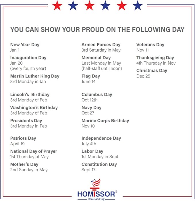 Homissor American Flags 3x5 for Outside US Flag - USA Outdoor Heavy Duty United State Flag Embroidered Stars Durable Nylon for All Weather High Wind Sewn Stripes With Brass Grommets