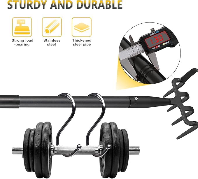 Hoe Garden Tools, 37-49 Inch Gardening Tools for Weeding, Stirrup Hoe Long Handle for Yard Weed Puller, Scuffle Hula Adjustable Weeding Loop Hoe for Lawn, Vegetable, Soil, Planting Black