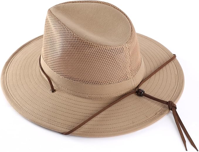 Home Prefer Cotton Summer Fedora Hat Wide Brim Sun Hats for Men Women UPF 50+ Sun Protection Cap for Fishing Hiking