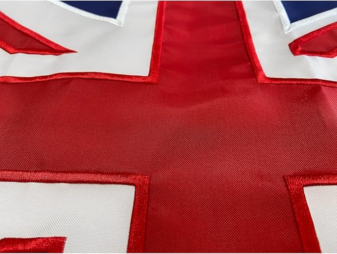 Homissor British Flag 12x18 Union Jack England Boat Flags Embroidered Sewn Stripes United Kingdom 1x1.5 UK Flag Heavy Duty Outdoor