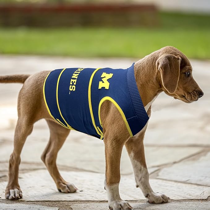 NCAA Michigan Wolverines Dog Anxiety Shirt Calming Soothing Vest, Dogs Cats with Anxiety, Fears, Fireworks, Loud Noises, Dark, Lonely Keeps Dogs Calm & Feeling Safe, Relaxing Jacket, X-Small
