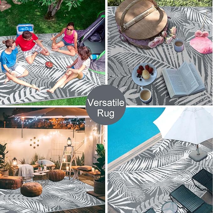 HiiARug Outdoor Rug 5x7Ft Outdoor Plastic Straw Rug Waterproof Outdoor Rugs for Patios Clearance Indoor Outdoor Rug for Patio Decor Porch Camping