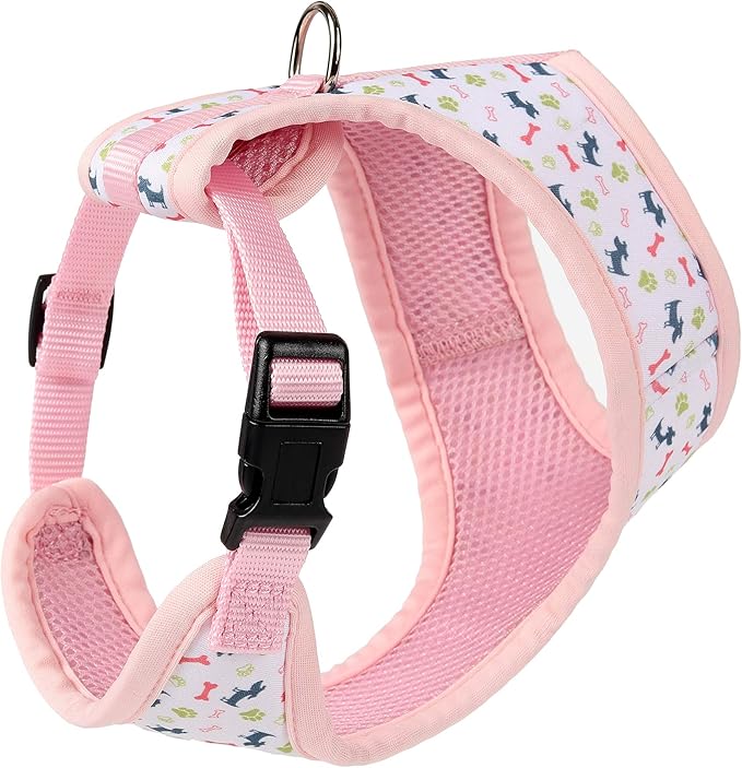 Mile High Life Step in Dog Harness for Small Dogs No Pull, Easy Get on Air Mesh Vest Harness, Adjustable Easy Closures Both Neck and Chest (Pink, L Chest 21.6"-43.2")