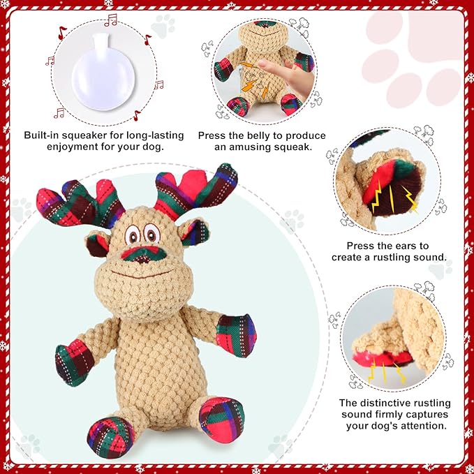 Dog Toy, Squeaky Interactive Dog Toys to Keep Them Busy for Large Small Dogs, Plush Puppy Toys, Best Gifts for Dogs.