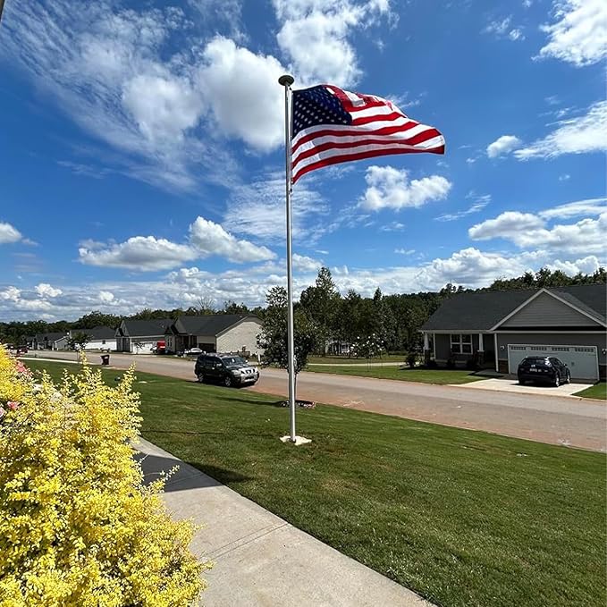 Homissor American Flag 5x8 Embroidered Stars 5x8 Foot Flags USA Heavy Duty Nylon US Outdoor Banner Sewn Stripes with 3 Brass Grommets