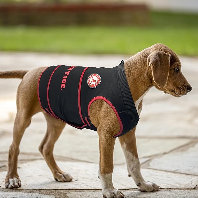 NCAA Alabama Crimson Tide Dog Anxiety Calming Shirt Soothing Vest, Dogs & Cats with Anxiety, Fears, Fireworks, Loud Noises, Dark, Lonely Keeps Dogs Calm & Feeling Safe, Relaxing Jacket, Large