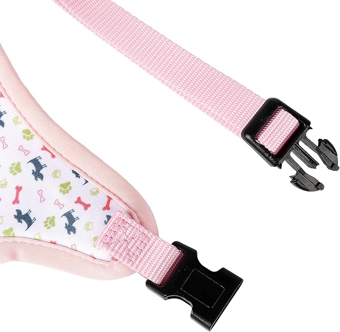 Mile High Life Step in Dog Harness for Small Dogs No Pull, Easy Get on Air Mesh Vest Harness, Adjustable Easy Closures Both Neck and Chest (Pink, L Chest 21.6"-43.2")