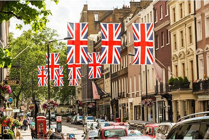 Homissor British Flag Cotton 3x5 Union Jack England Flags Embroidered Sewn Stripes United Kingdom UK Flag Heavy Duty Indoor