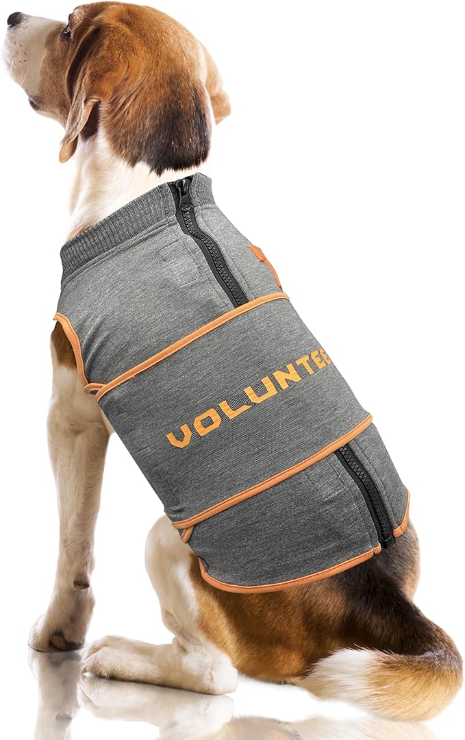 NCAA Tennessee Volunteers Dog Anxiety Shirt Calming Soothing Vest for Dogs Cats with Anxiety, Fears, Fireworks, Loud Noises, Dark, Lonely Keeps Dogs Calm Feeling Safe, Relaxing Jacket Small