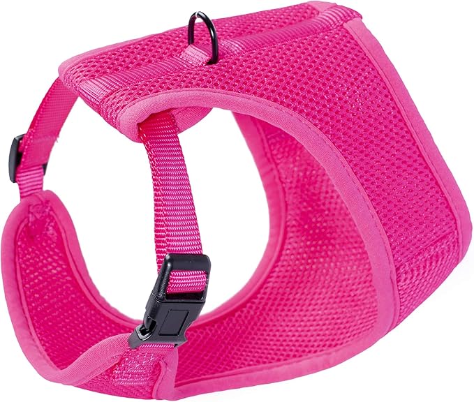 Mile High Life Step in Dog Harness for Small Dogs No Pull, Easy Get on Air Mesh Vest Harness, Adjustable Easy Closures Both Neck and Chest (Hot Pink, L Chest 21.6"-43.2")