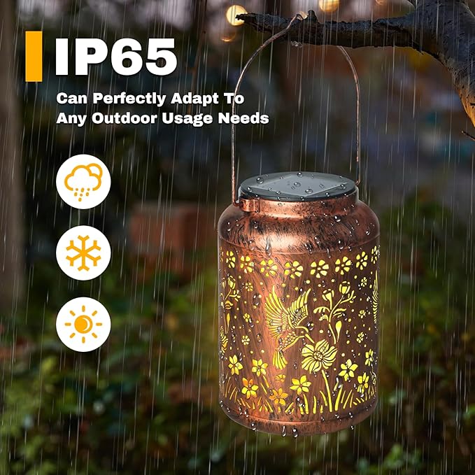 Hummingbird Lanterns Outdoor, Waterproof Hanging Lantern Garden Decor, Birthday Gifts for Women, Men, Mom, Mothers Day Gifts, Lights Outdoor Apply Patio, Yard, Lawn, Balcony