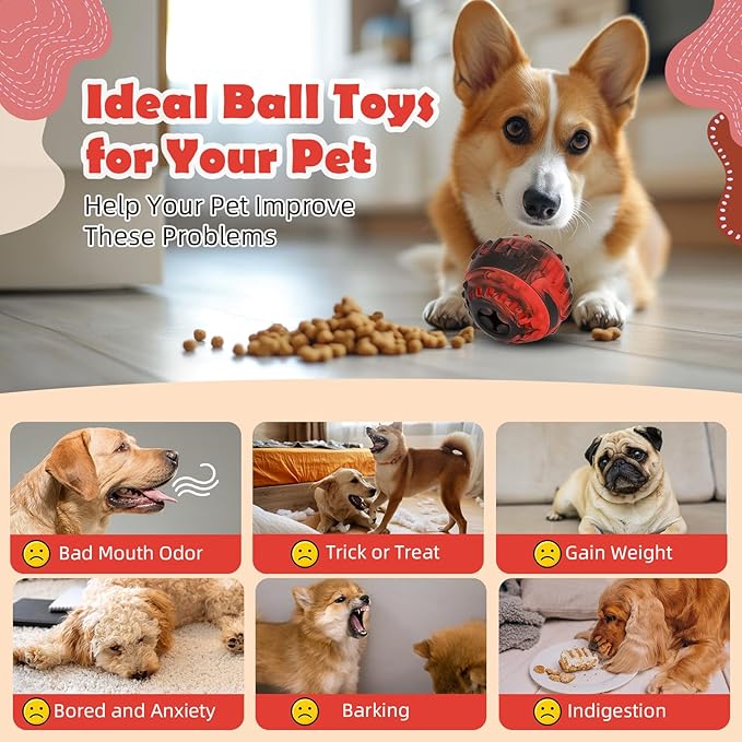 Dog Toys for Boredom - Frozen Treats, Refillable Freezable Dogs Food, Reduces Anxiety Chew Toy, Easy to Clean, Treats Dispensing, 4-in-1 Enrichment