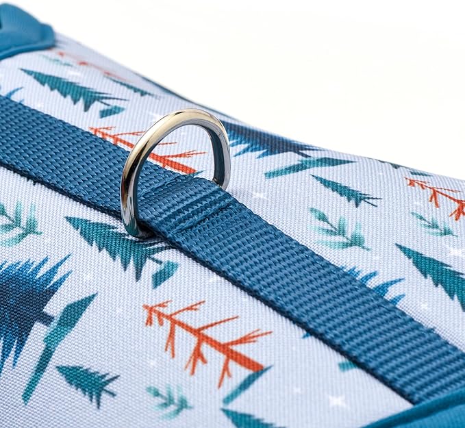 Mile High Life Dog Harness, Air Mesh Floral Vest Harness for 20 lbs Small Dogs & Cats, Easy Get on Adjustable Easy Closures Both Neck and Chest(Gray Tree, S Chest 16"-18")