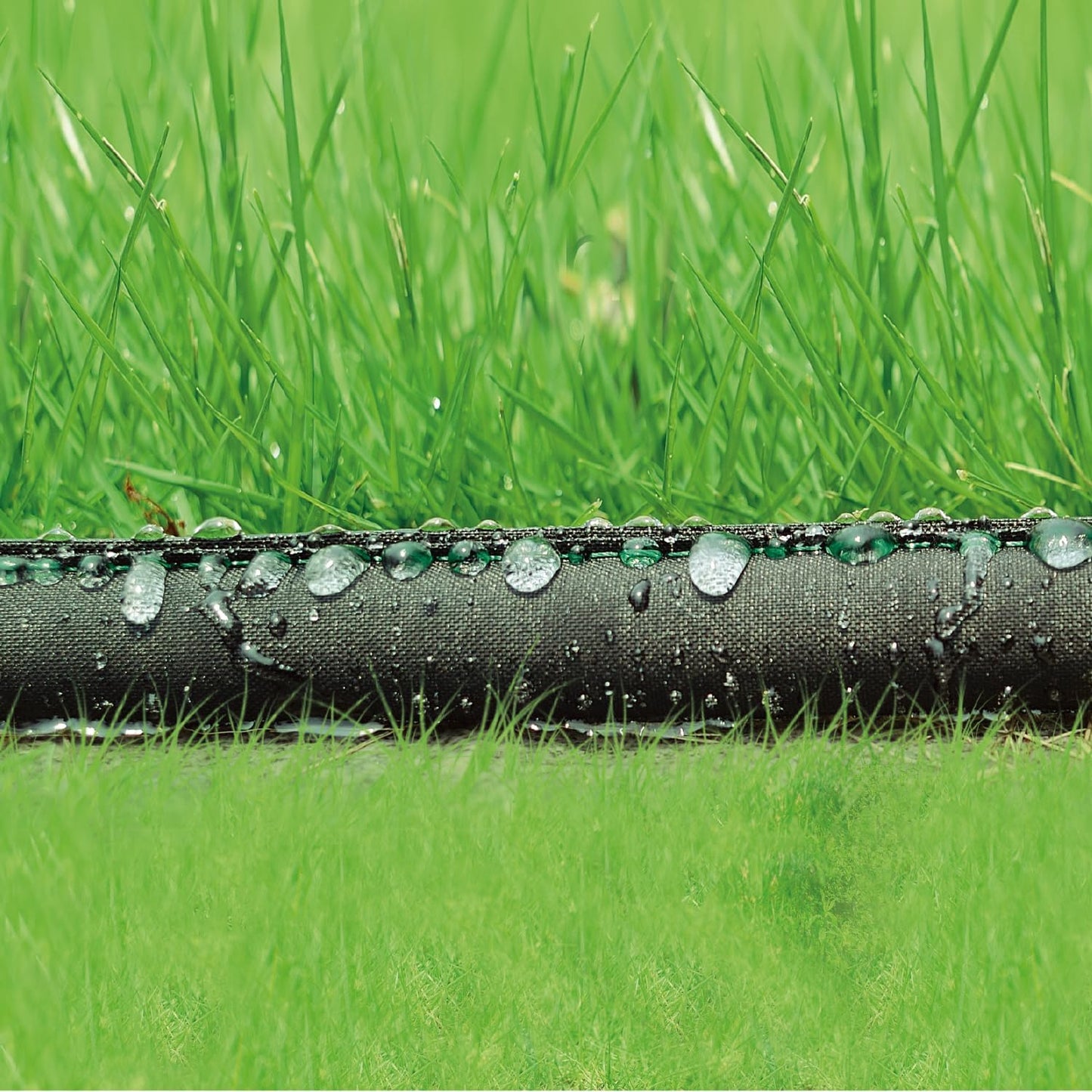 Hourleey Flat Soaker Hose 100 FT for Garden, 100' (50FT x 2) Linkable Consistent Drip Irrigation Hose, Leak-free Dual-layer Design Saving 80% Water Garden System Water Hose with Holes