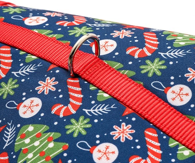 Mile High Life Velcro Dog Harness, Air Mesh Floral Vest Harness for 20 lbs Small Dogs & Cats, Easy Get on Adjustable Easy Closures Both Neck and Chest(Red Tree, S Chest 16"-18")